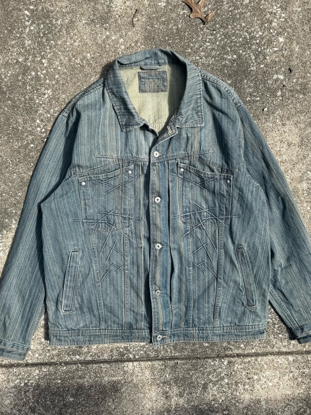Marithe + Francois Girbaud 90s Type II Rainbow Striped RARE Denim Jacket